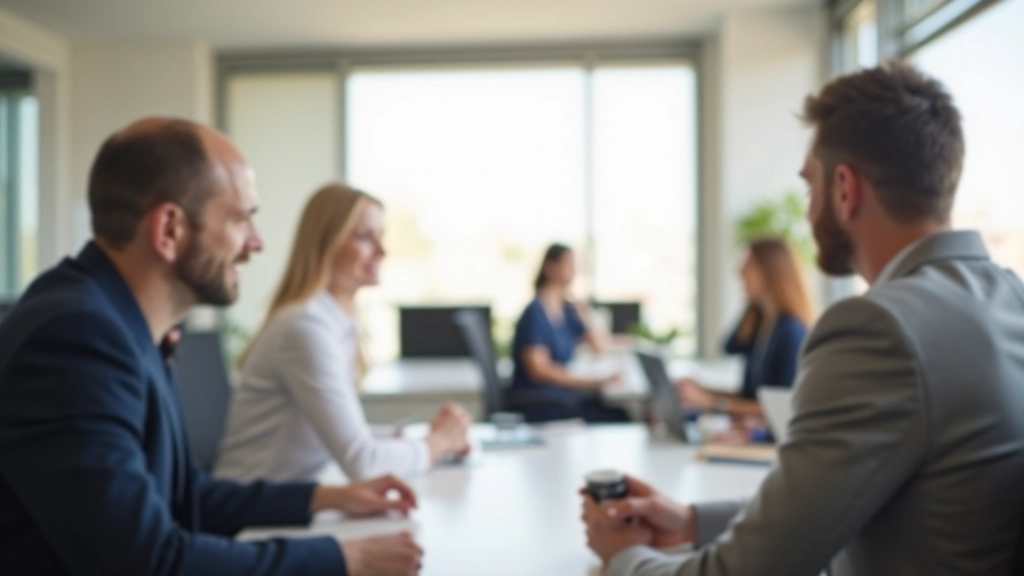 Equipa profissional em ambiente de trabalho moderno
